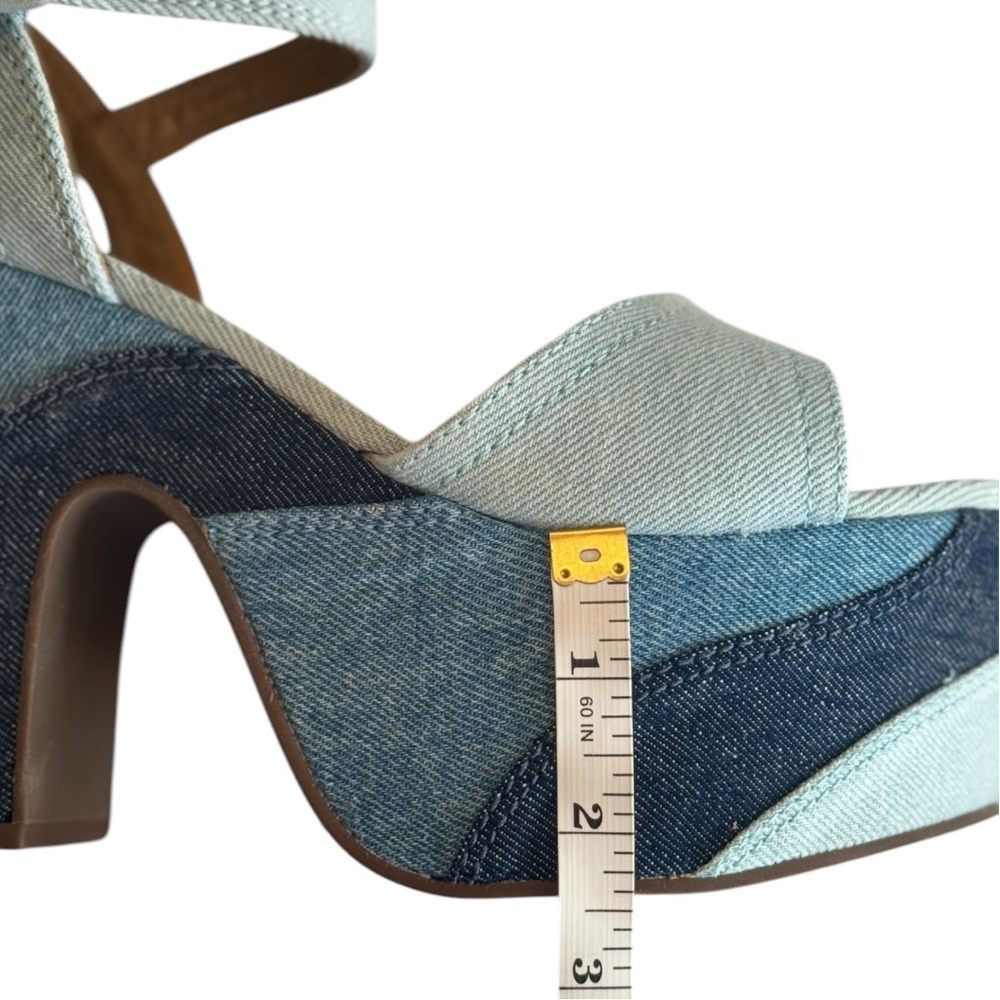 NIB: SCHUTZ Isabelle Denim Platform Sandals - Picture 5 of 11